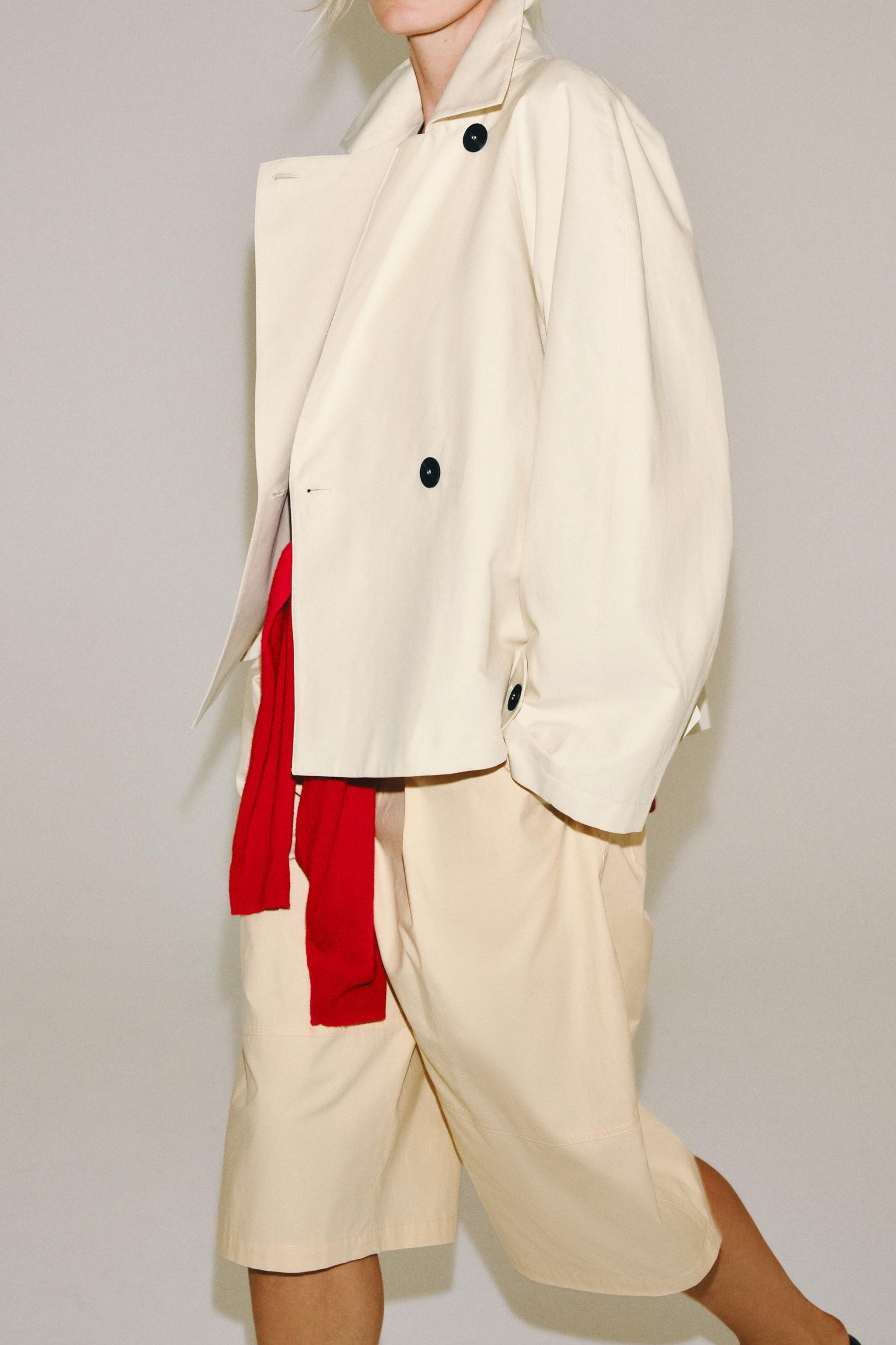 Casual Collared Cropped Trench Jacket - liwisi