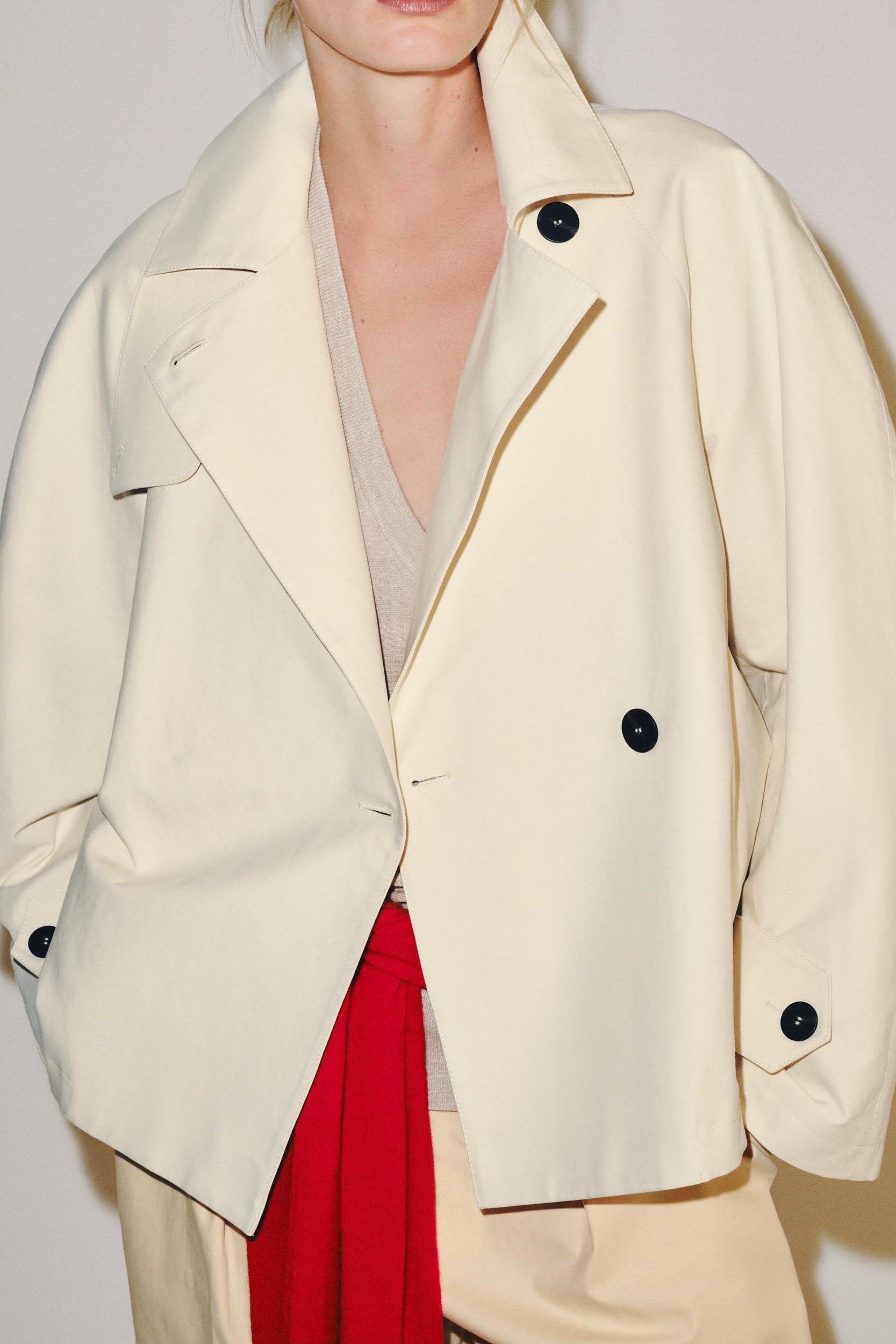 Casual Collared Cropped Trench Jacket - liwisi