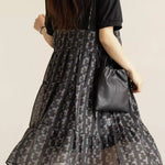 Casual faux two-piece ruffled dress - liwisi