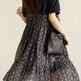 Casual faux two-piece ruffled dress - liwisi