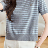 Lightweight striped knitted sweater