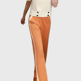 Collared Color Block Two-Piece Set