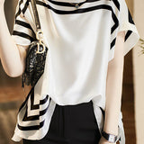 Two-Piece Striped Printed Top