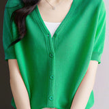 Lightweight short sun protection knitted sweater