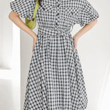 Vintage French plaid dress