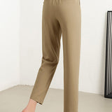 Solid color straight leg nine-point pants