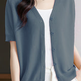 Lightweight short sun protection knitted sweater