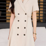 Solid color suit dress
