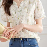 Round neck floral print top