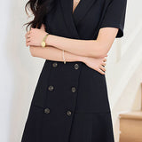 Solid color suit dress