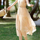 Flowy Pleated Vacation Dress