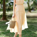 Flowy Pleated Vacation Dress