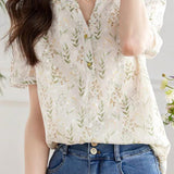 Round neck floral print top