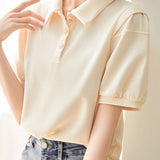 Casual short sleeve collared T-shirt