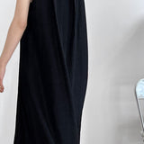 Solid color tie waist tank dress