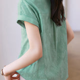 Solid Color Jacquard Shirt - liwisi