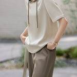 Minimalist color block satin two-piece set - liwisi