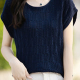 Hollow lace knit T-shirt