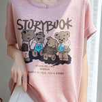 Lettered bear graphic short sleeve T-shirt - liwisi