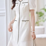 French-style fashionable V-neck dress