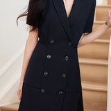 Solid color suit dress