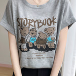 Lettered bear graphic short sleeve T-shirt - liwisi