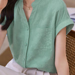 Solid Color Jacquard Shirt - liwisi