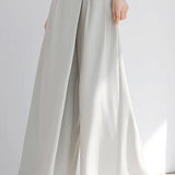 Minimalist high-waisted draped wide-leg pants