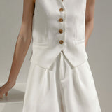 Suit vest with shorts set