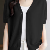 Lightweight short sun protection knitted sweater