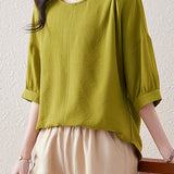 Solid color ruffle edge shirt
