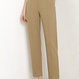 Solid color straight leg nine-point pants