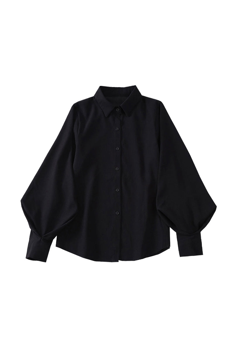 ランタンスリーブタック袖シンプルシャツ　3色入 - liwisi