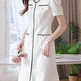 French-style fashionable V-neck dress