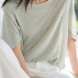 Batwing sleeve knitted top with floral mesh