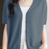 Lightweight short sun protection knitted sweater