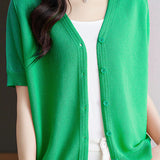Lightweight short sun protection knitted sweater