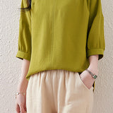 Solid color ruffle edge shirt