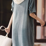 Lace trim hooded dress