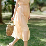 Flowy Pleated Vacation Dress