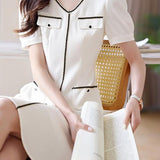 French-style fashionable V-neck dress