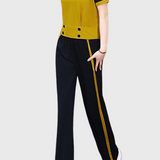 Collared Color Block Two-Piece Set
