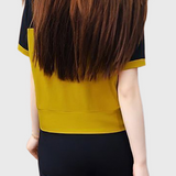 Collared Color Block Two-Piece Set
