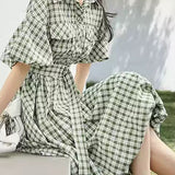 Vintage French plaid dress