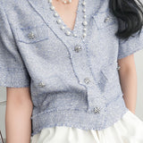 French-style short sleeve jacket - liwisi