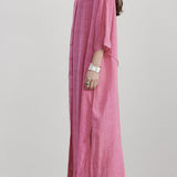 V-neck solid color loose dress