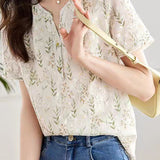 Round neck floral print top