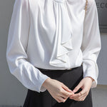 Elegant Commuter Bow Tie Shirt - liwisi