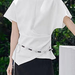 Minimalist versatile asymmetrical T-shirt - liwisi