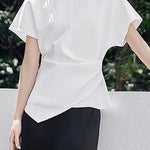 Minimalist versatile asymmetrical T-shirt - liwisi